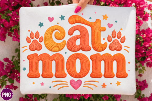Cat Mom PNG: Trendy T-Shirt Design