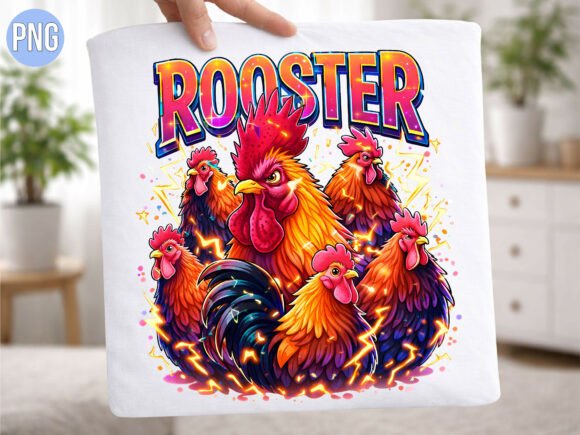 Colorful Rooster Farm Animal Bird PNG: Elevate Your Creative Projects with Vibrant Digital Art