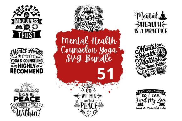 Designing Wellness: The Mental Health Counselor Yoga SVG Bundle