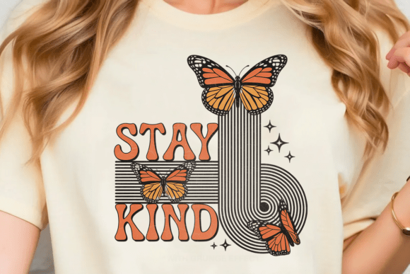 Elevating Digital Craftsmanship with the Stay Kind Retro Butterfly PNG