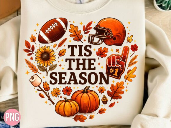 Embrace the Spirit of Autumn with the Tis the Season Fall Football PNG T-shirt Design
