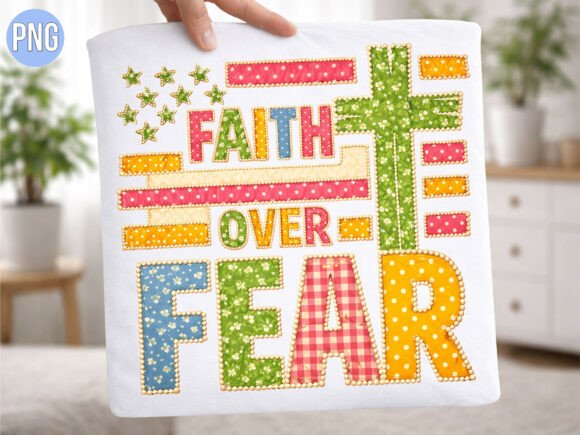 Faith over Fear Cross Flag Christian PNG: Elevating Your Creative Projects with High-Quality Digital Design