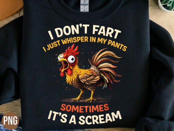 Funny Screaming Rooster Humor PNG Shirt Design