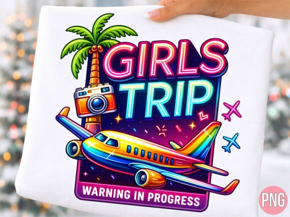Girls Trip Airplane PNG for Travel Designs