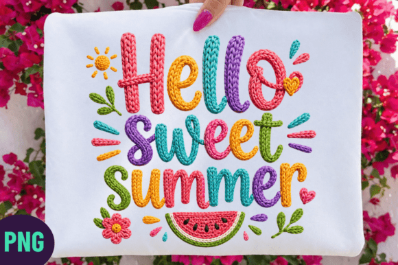Hello Sweet Summer Faux Yarn PNG Guide