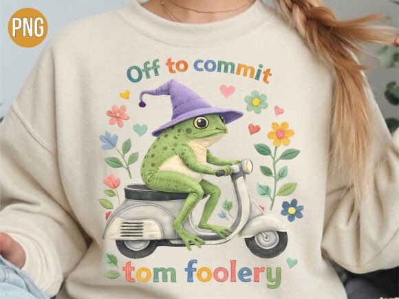 Off to Commit Tom Foolery Frog PNG