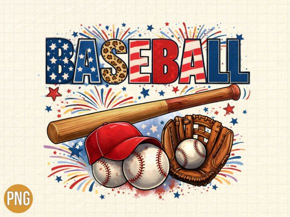 Patriotic American Baseball Design PNG Guide