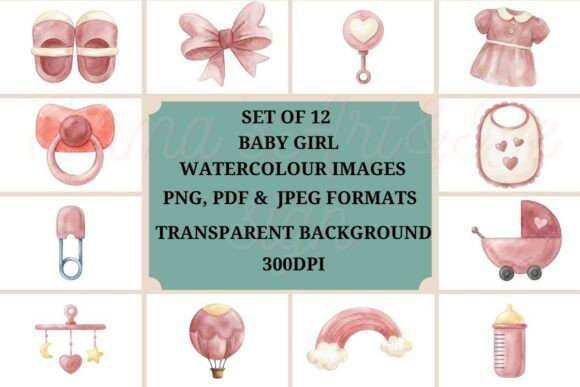 Watercolour Baby Girl Clipart Guide